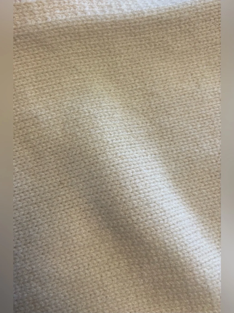 TSE 100% Puré Cashmere Knit Scarf Ivory Cream 11x62” Quiet Luxury